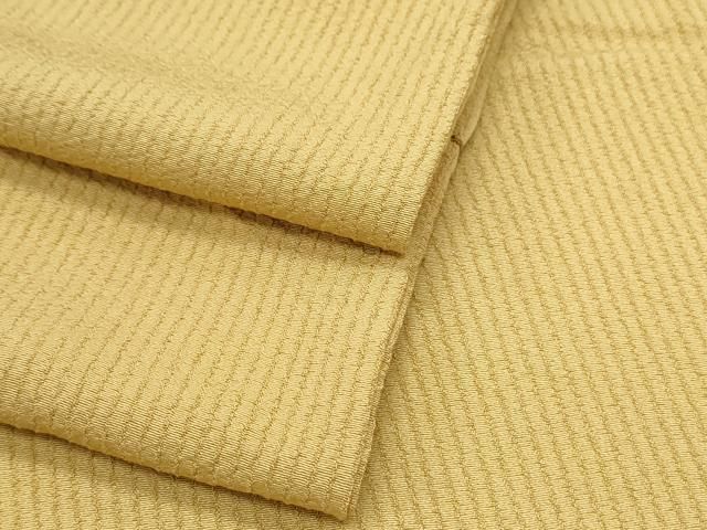 平和屋着物▽上質な色無地　単衣　芥子色　正絹　逸品　CABG2695th