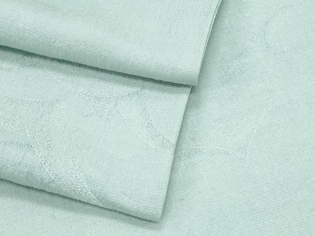 平和屋着物▽上質な色無地　単衣　飛鳥地紋　白藍色　正絹　逸品　CABG2709th