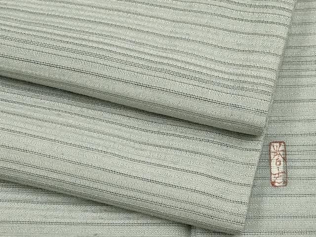 平和屋着物＊夏物　銀座きしや　誉詩多工芸　誉志　色無地　変わり絽　利休鼠色　正絹　逸品　CABG3276tx