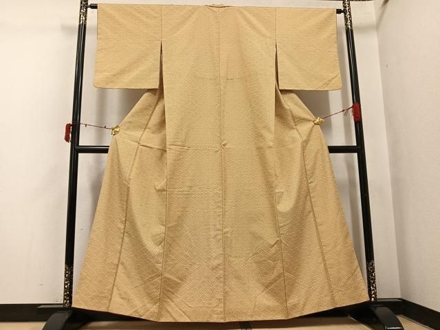 平和屋着物●上質な小紋　紬地　青海波　正絹　逸品　AABI6342ph
