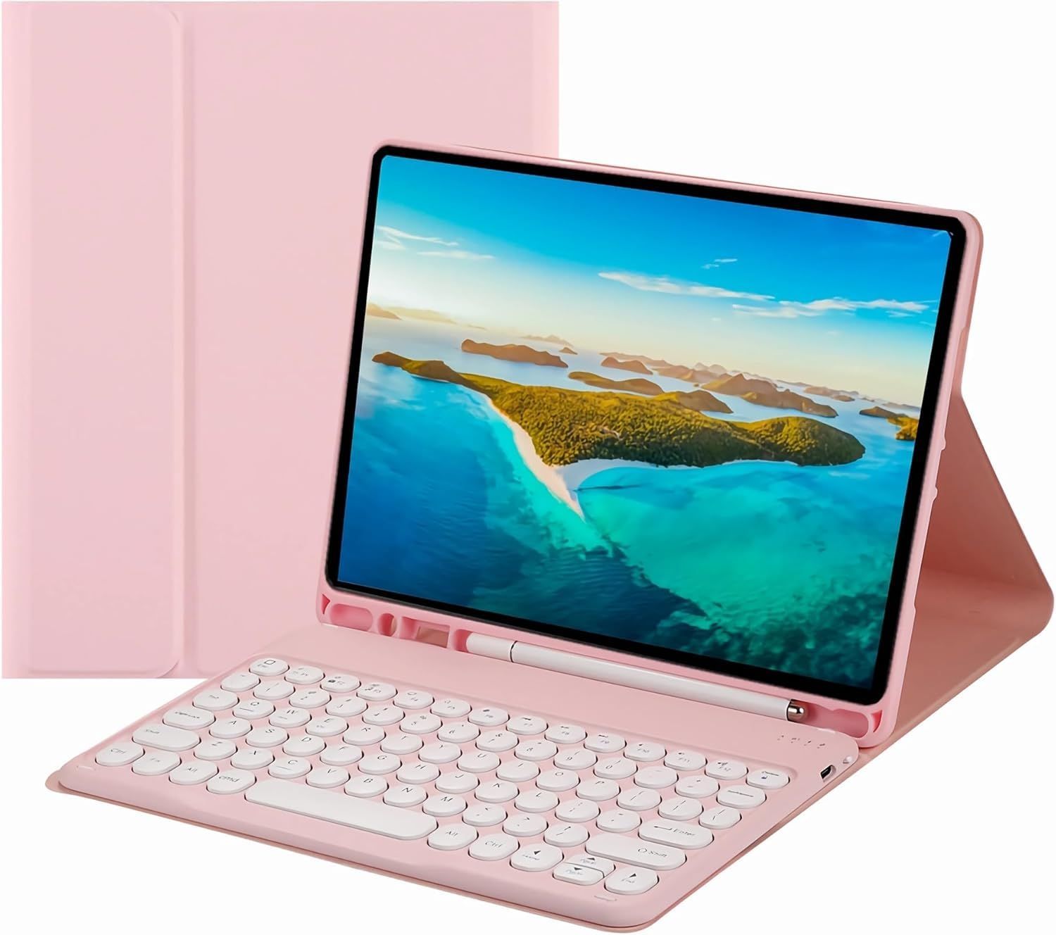 Galaxy Tab S10 Lite/ S10 FE/ S9 FE/S9 FE/S9 Keyboard Case S Pen Storage Round Key Cute Color Keyboard Notebook Type Popular Colorful Android Tablet Galaxy Tab S10 Lite S10FE S9