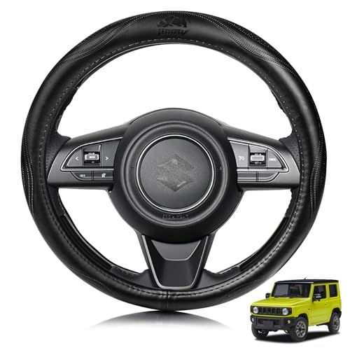スズキ に適用 ジムニー Jimny ジムニーシエラ JB23 JB64 JB74 対応 ハンドルカバー 高級本革 ステアリングカバー おしゃれなデザイン 透湿性あり 耐摩耗性 防水仕様 汚れ防止 滑り止め 通気性優れ3Dグリップ 専車ロゴ ececf50c