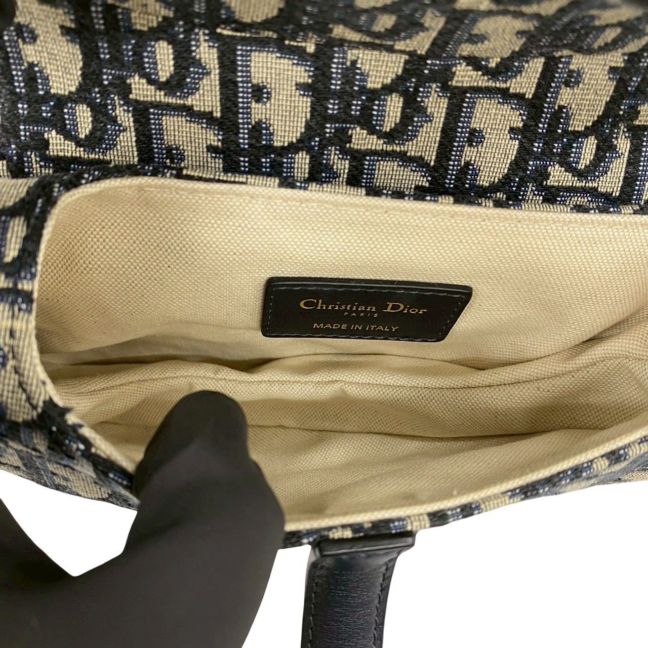 極 美品 Christian Dior ディオール オブリーク サドルバッグ 