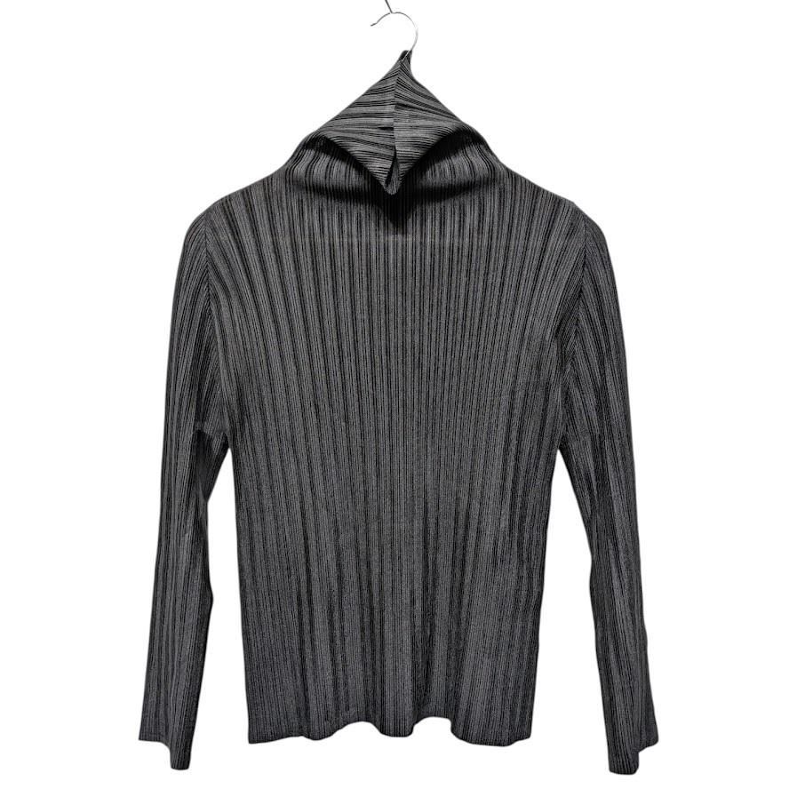 PLEATS PLEASE ISSEY MIYAKE プリーツプリーズ イッセイミヤケ PP55-FK113 プリーツ ハイネック タートルネックカットソー ロンT ブラック