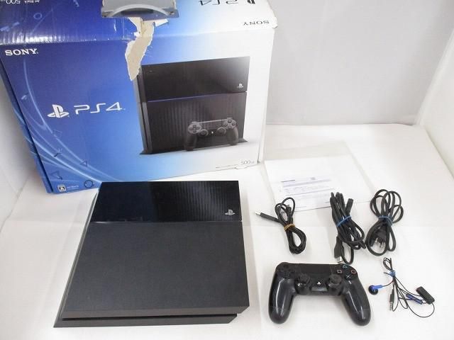 【まとめ売り 中古品】 ゲーム プレイステーション4 PS4本体 CUH-1100A ジェットブラック 箱 周辺機器付き
