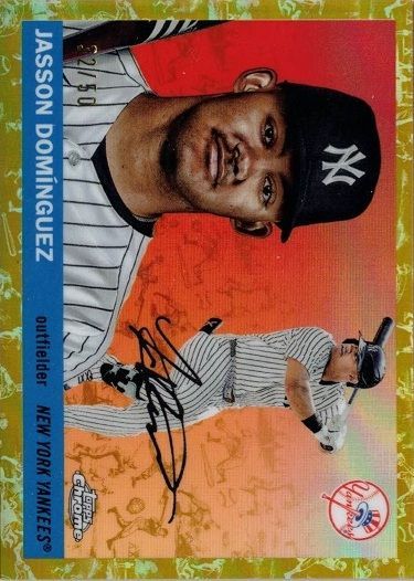 Jasson Dom?nguez/ジェイソン・ドミンゲス Toile Cream/Gold Refractor 32/50 Base 104 NYY 2025 Topps Chrome Platinum