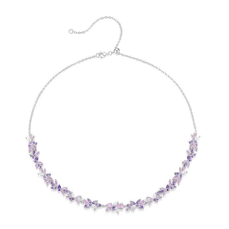 [FANCIME]ブレスレット レディース 花嫁 ウェディング 藤の花「藤華の雅」紫 ジルコニア パープル シルバー S925 高級ジュエリー 結婚式 記念日 誕生日 プレゼント ギフトラッピング付き