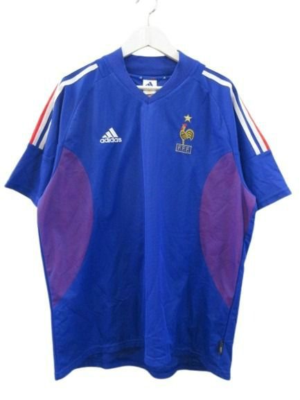 アディダス adidas サッカー フランス代表06 w杯 ユニフォーム ゲームシャツ ジダン ZIDANE ブルー 2XO