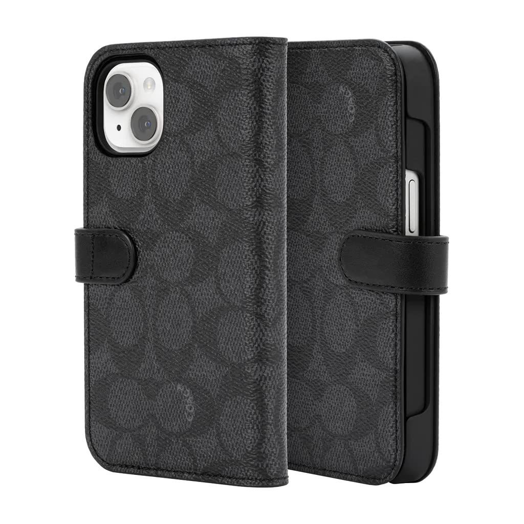 Incipio Coach コーチ iPhone14 ケース iPhone 13 スマホケース スマートフォンケース アイフォン13 アイフォン14 専用 手帳型 手帳 (SIGNATURE C BLACK) CIPH-116- [並行輸入品]