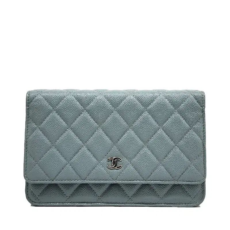 シャネル Classic シルバー WOC チェーン クロスバック ミント #30