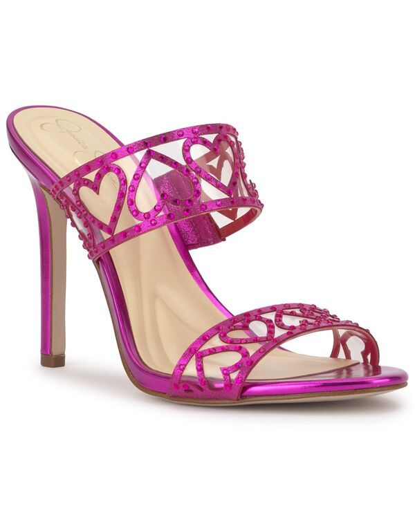 ジェシカシンプソン レディース シューズ サンダル Jessica Simpson Womens Jovara Double Heart Band Stiletto Dress Sandals Valley Pink Shimmer ピンク