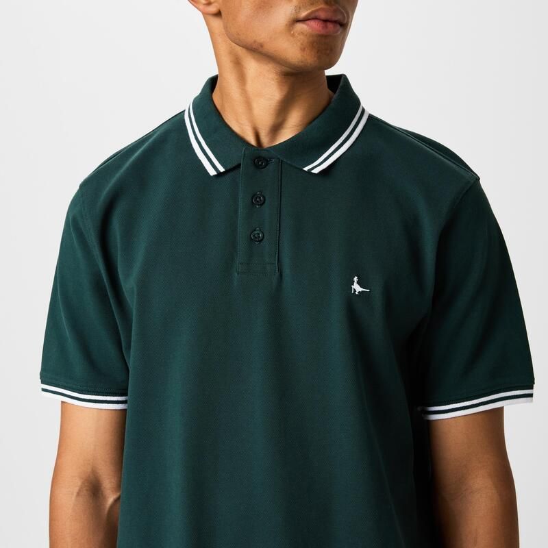ジャック ウィルス メンズ トップス ポロシャツ Jack Wills Edgeware Tipped Polo Evergreen