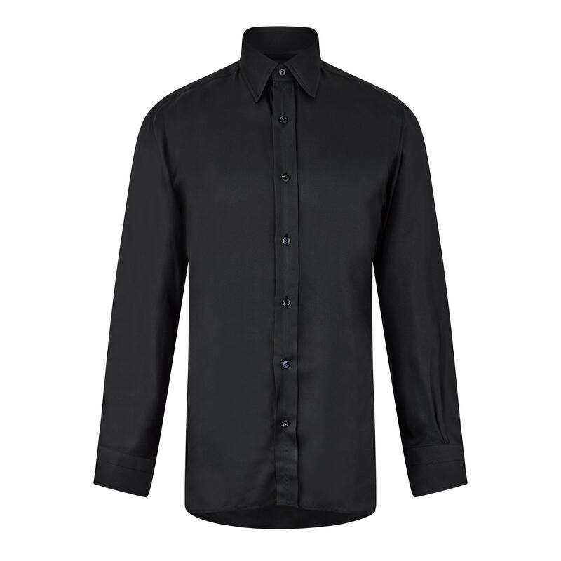 トム・フォード メンズ トップス シャツ 長袖 Tom Ford Mens TwillongSleeve Plain Shirt Black ブラック