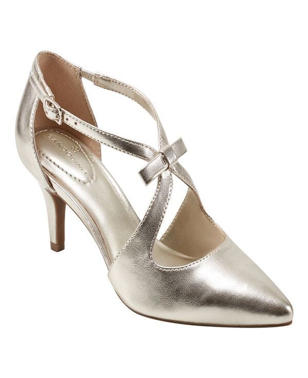 バンドリーノ レディース シューズ パンプス ヒール Bandolino Womens Zeffer Strappy Bow Kitten Heel Pumps Gold ゴールド