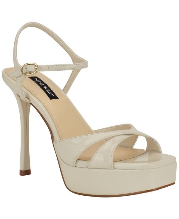 ナインウェスト レディース シューズ サンダル Nine West Womens Tatesquare Toe High Stiletto Sandals Chicream Patent クリーム