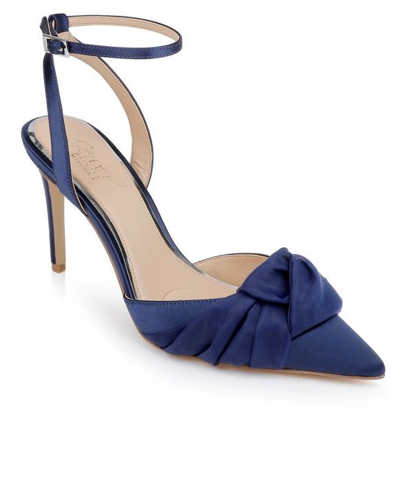 ジュウェルダグレイミシュカ レディース シューズ パンプス Jewel Badgley Mischka Womens Federica Evening Knot Pumps Navy Satin ネイビー
