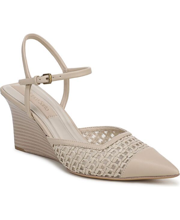 フランコサルト レディース シューズ パンプス Franco Sarto Womens Cherie Pointed Toe Strappy Pumps Alabaster Faux Leather Weave