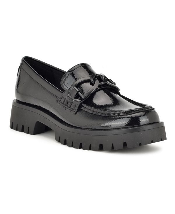 ナインウェスト レディース シューズ スリッポン・ローファー ローファー Nine West Womens Gables Round Toe Lug Sole Casual Loafers Black Patent Faux Patent Leather ブラ 17,235円