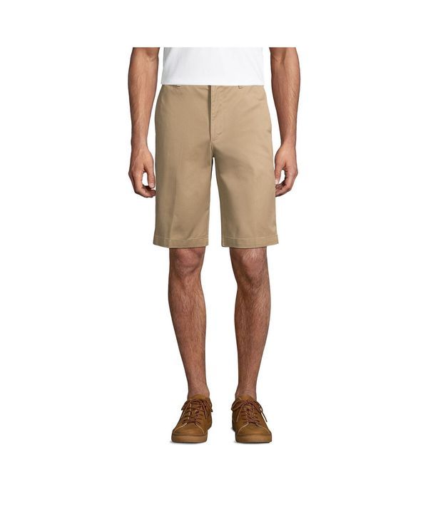 ランズエンド メンズ ボトムス ハーフパンツ・ショーツ ショートパンツ Lands End Mens School Uniform 11 Plain Front Blend Chino Shorts Khaki カーキ