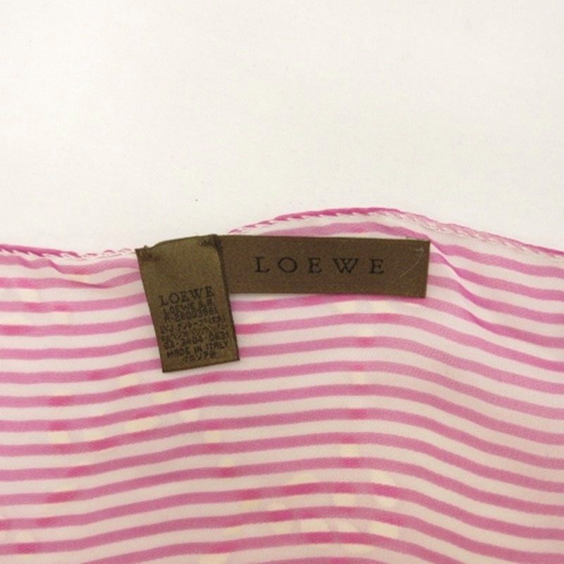 ロエベ LOEWE ストール ショール ストライプ シルク混 ピンク