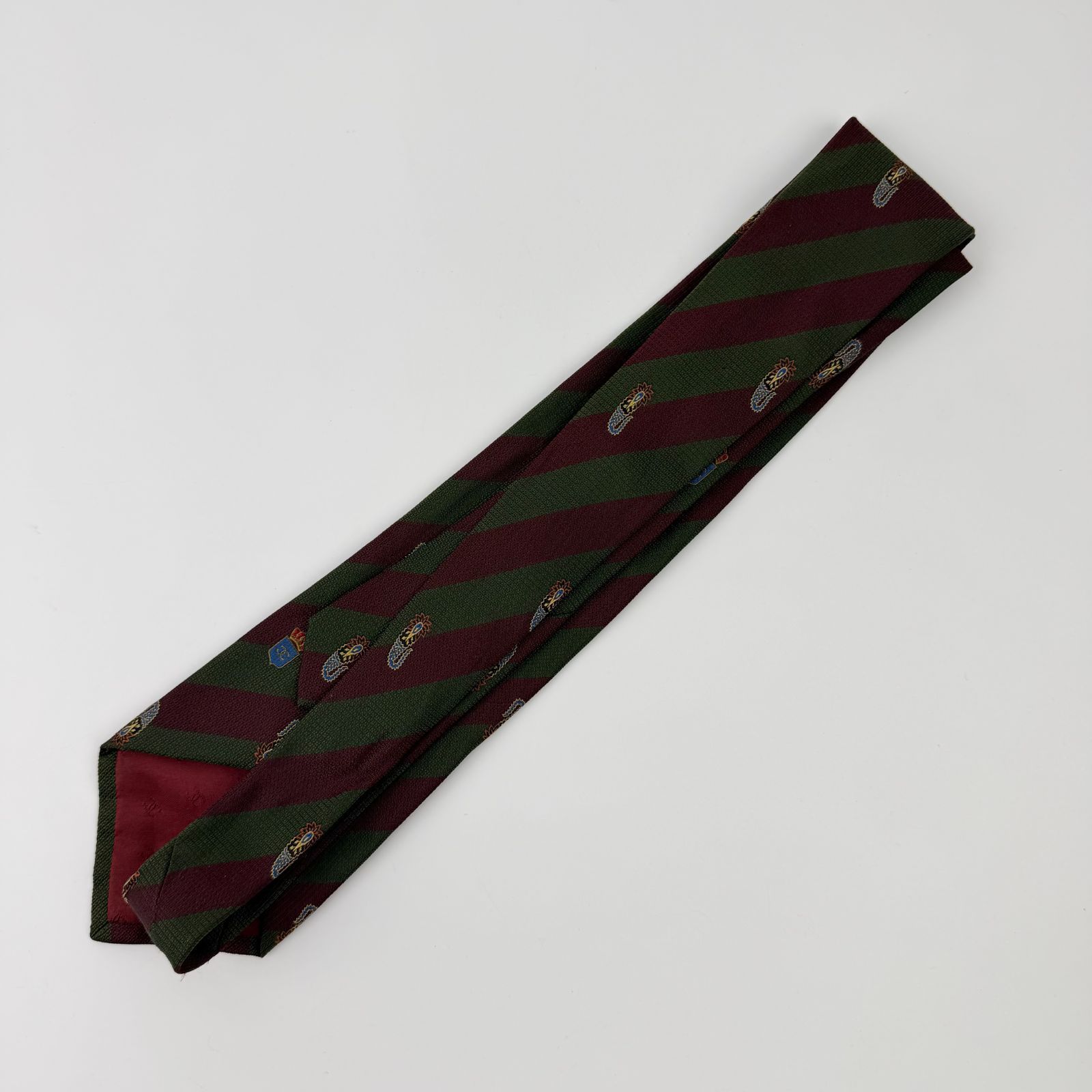 中古】CHANEL シャネル ココマーク レジメンタルストライプ シルク