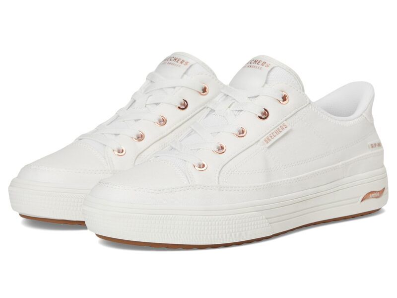 スケッチャーズ レディース シューズ スニーカー SKECHERS Arch Fit ArcadeSee Ya There HandsFree SlipIns White ホワイト