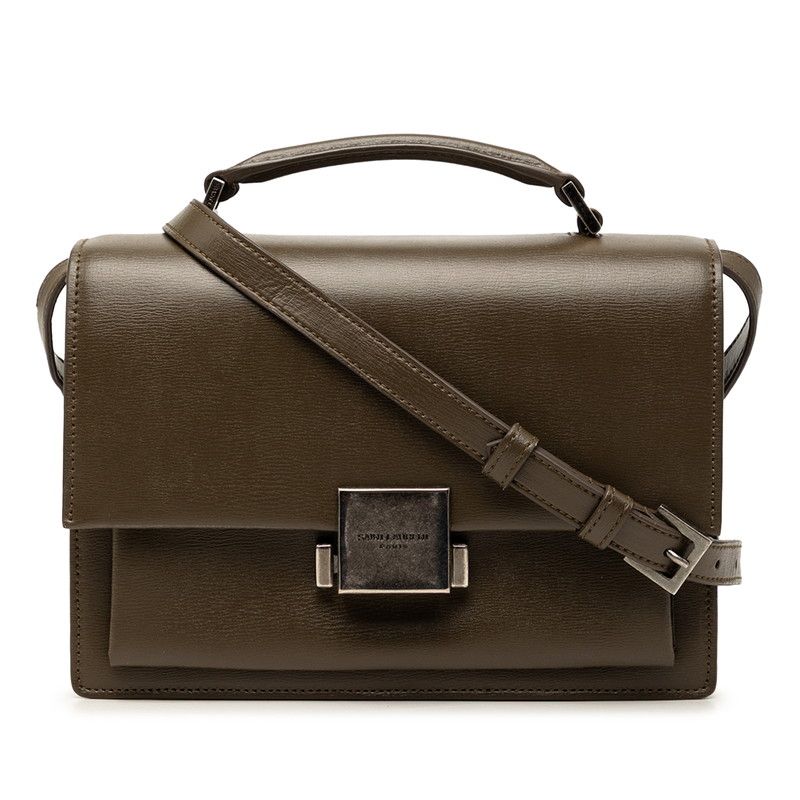 サンローラン ロゴ ハンドバッグ ショルダーバッグ 2WAY 482051 ブラウン レザー レディース SAINT LAURENT【1-0270896】
