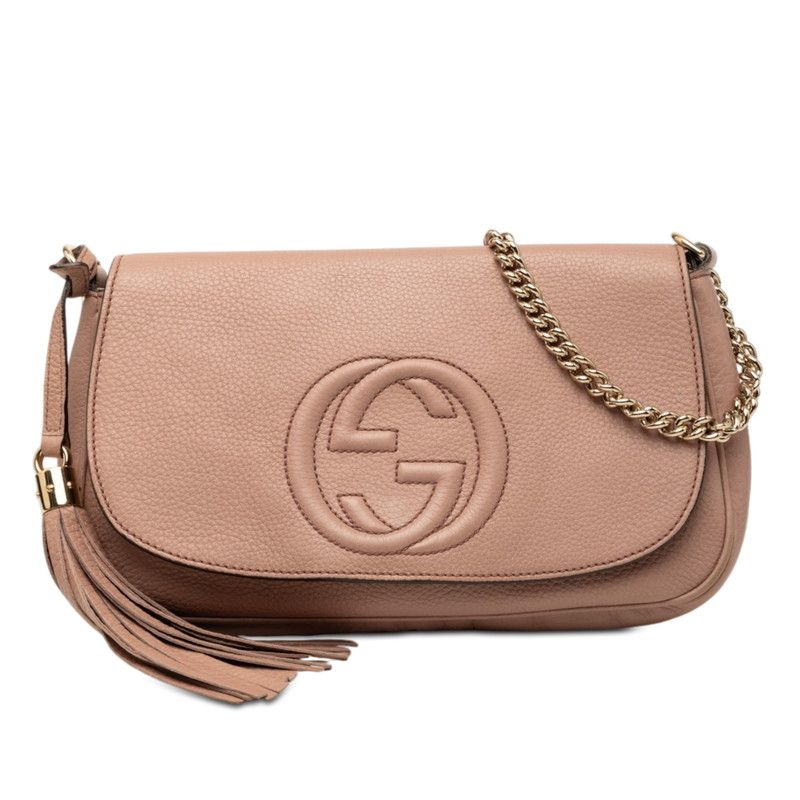 グッチ ソーホー 斜め掛け チェーン ショルダーバッグ 336752 ピンク レザー レディース GUCCI【1-0270900】