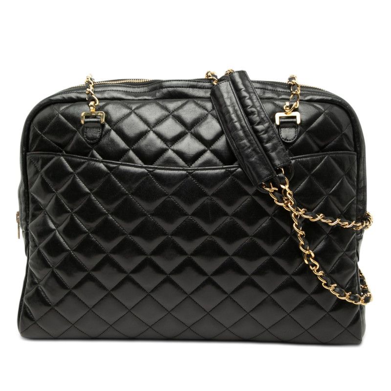 シャネル マトラッセ チェーン ショルダーバッグ ブラック ラムスキン レディース CHANEL【1-0272374】