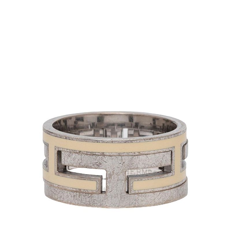 エルメス ムーブアッシュ リング 指輪 #53 アイボリー SV925 シルバー レディース HERMES【1-0273247】