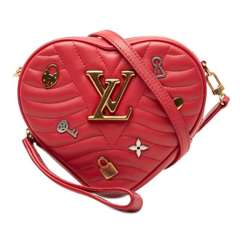 ルイ ヴィトン ラブロック ハート ニューウェーブ 斜め掛け ショルダーバッグ M52794 レッド レザー レディース LOUIS VUITTON【243-73739】