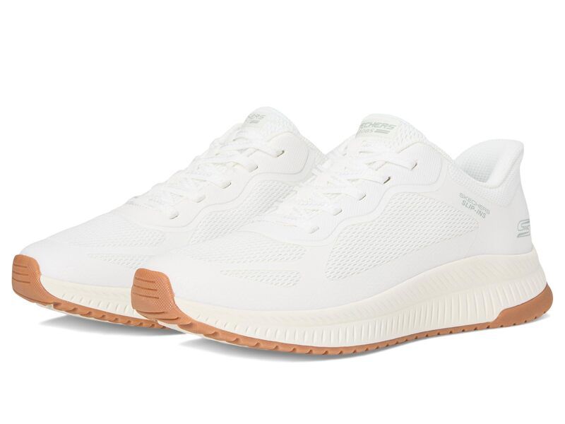 スケッチャーズ レディース シューズ スニーカー BOBS from SKECHERS Hands Free SlipIns Bobsquad 4 Staple Look White ホワイト