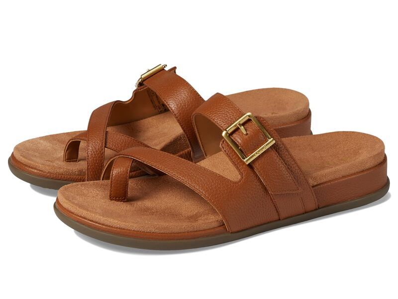 バイオニック レディース シューズ サンダル VIONIC Carmela Thongs Tan Brown Leath ブラウン