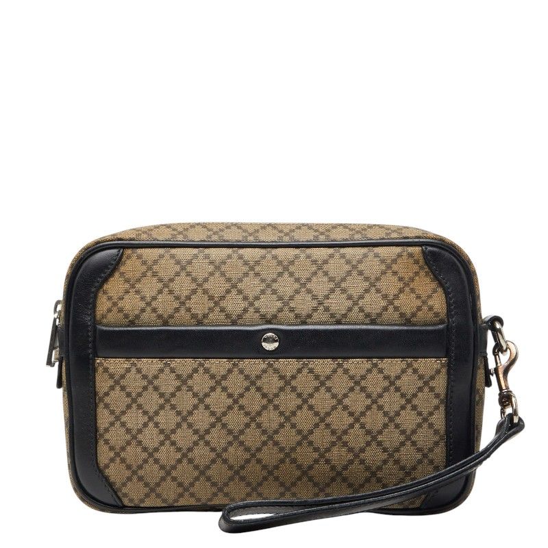 グッチ ディアマンテ セカンドバッグ クラッチバッグ 267921 ベージュ ブラック PVC レザー レディース GUCCI【228-75031】