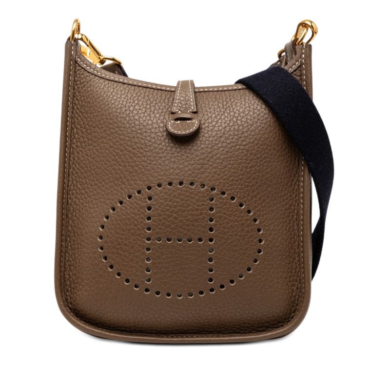 エルメス エブリンTPM ショルダーバッグ エトゥープ ネイビー トリヨンクレマンス レディース HERMES【228-75079】