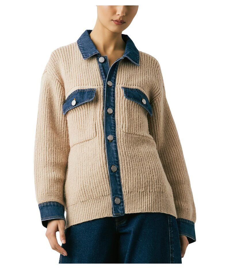 ブランクニューヨーク レディース アウター コート セーター シャツ ジャケット Blank NYC Playing The Field Sweater Shirt Jacket Beige ベージュ