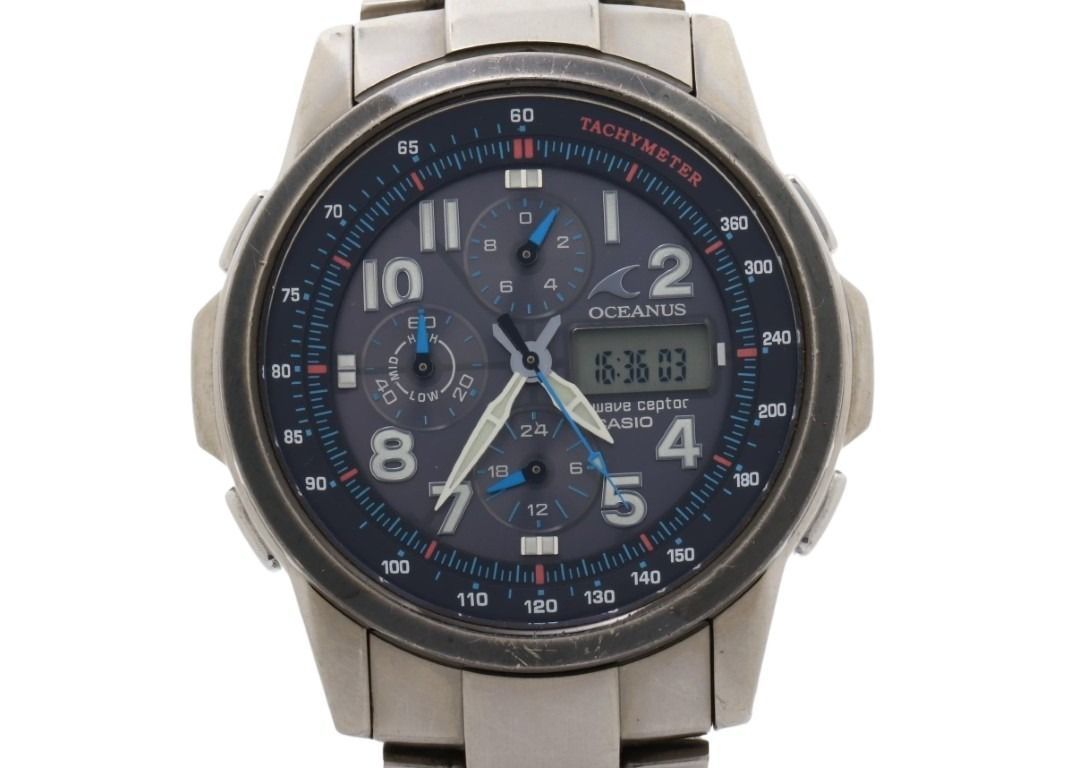 CASIO カシオ 腕時計 OCEANUS オシアナス OCW-500TBJ ブラック シルバー系 チタン メンズ 2006 FIFAドイツワールドカップ 限定 アナデジ 美品 20,720円