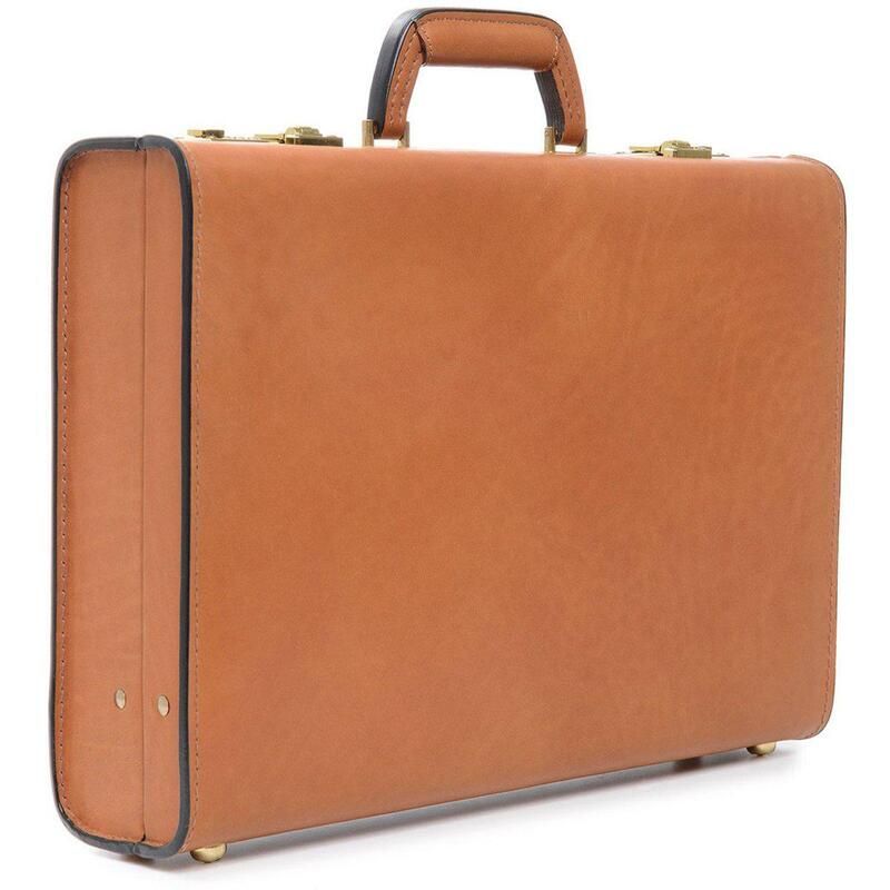 コーシュマール メンズ バッグ ビジネス系 レザー Korchmar Classics 4 Monroe Belting Leather Attache Tan タン