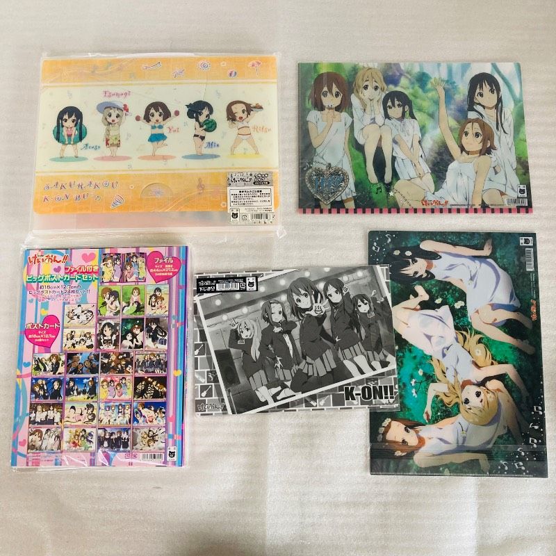 【未使用品】【5点セット】けいおん！ クラッチバッグ ビッグポストカードセット クリアファイル 下敷き など