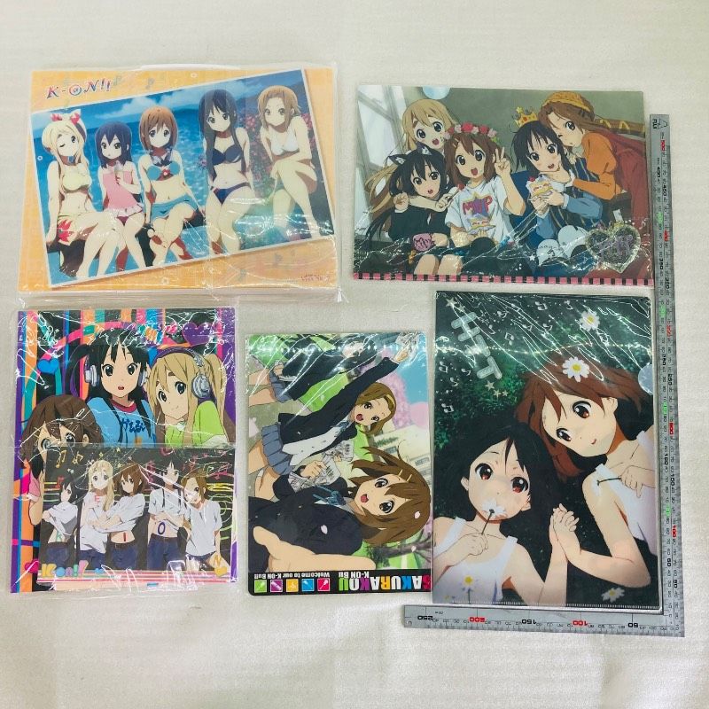 【未使用品】【5点セット】けいおん！ クラッチバッグ ビッグポストカードセット クリアファイル 下敷き など