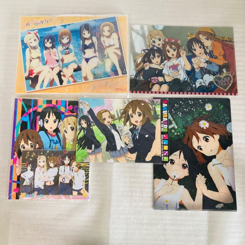 【未使用品】【5点セット】けいおん！ クラッチバッグ ビッグポストカードセット クリアファイル 下敷き など