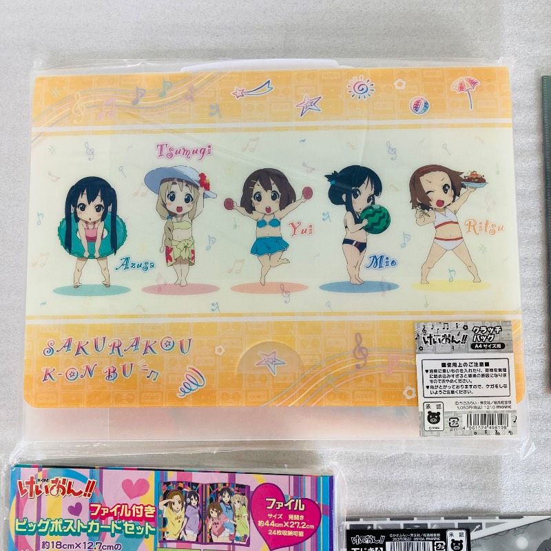 【未使用品】【5点セット】けいおん！ クラッチバッグ ビッグポストカードセット クリアファイル 下敷き など