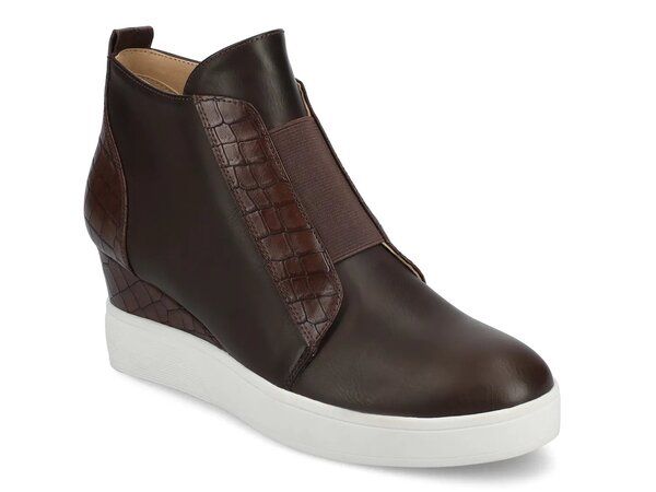 ジャーニー レディース シューズ スニーカー Journee Clara Wedge Sneaker Dark Brown ブラウン