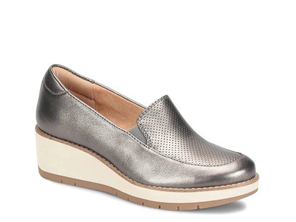コンフォーティバ レディース シューズ スリッポン・ローファー Comfortiva Fabiana Wedge SlipOn Dark Pewter ピューター