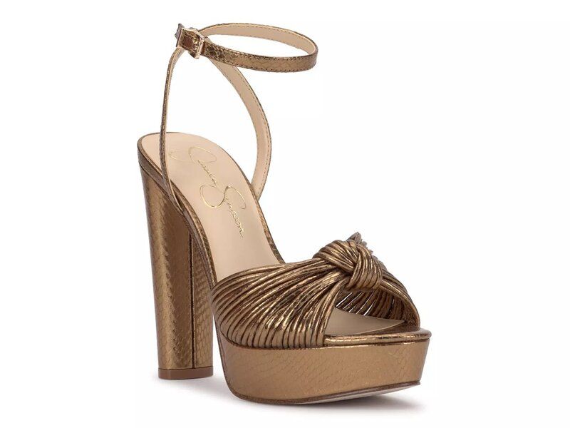 ジェシカシンプソン レディース シューズ サンダル プラットフォーム Jessica Simpson Immie Platform Sandal Gold Metallic Snake Print ゴールド