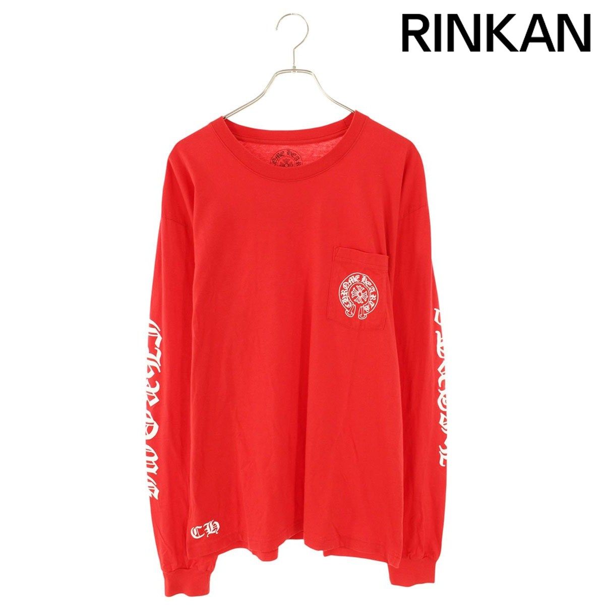 クロムハーツ CH L/S /1 袖ロゴスクロールラベルバックプリント長袖カットソー メンズ XXL