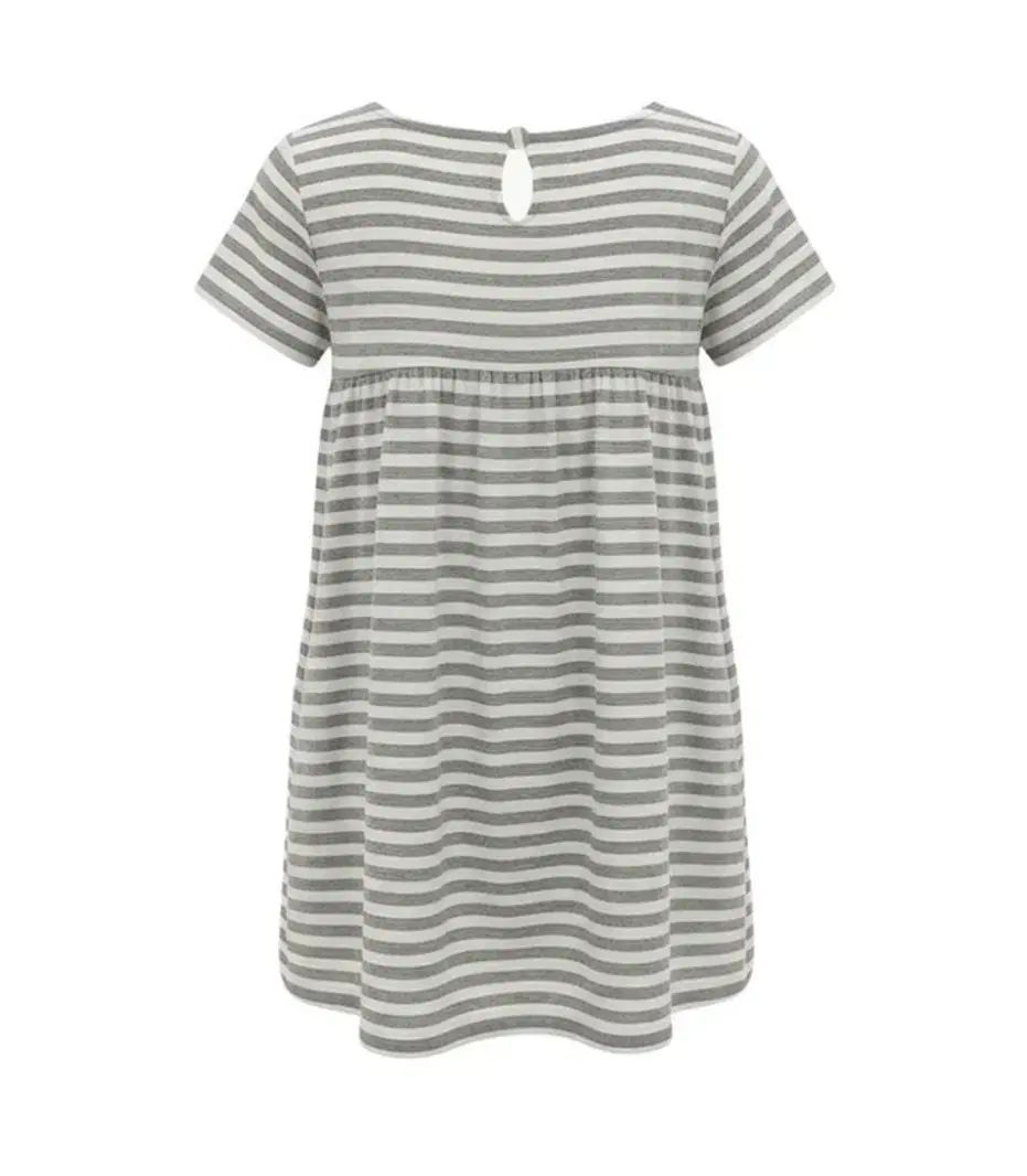 EXPIRED GIRL Emily button top ストライプ Tシャツ