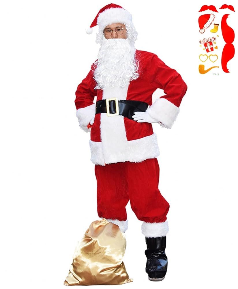 クリスマス コスチューム タトゥーシール付き サンタクロース メンズ メンズ コスプレ S711 サンタ Madrugada (Mサイズ) 【豪華本格11点セット】