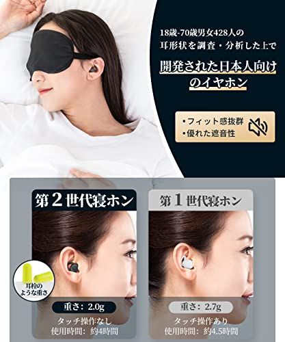 ☆新品☆寝ホン 睡眠用イヤホン 痛くない ワイヤレス Bluetooth 【人気雑誌Poco'ce掲載 寝ホン】 寝ながら 完全ワイヤレスイヤホン ミニサイズ 超小型 カナル型 高遮音性 左右分離型 片耳/両耳 Type‐C iOS Andr 43007bad
