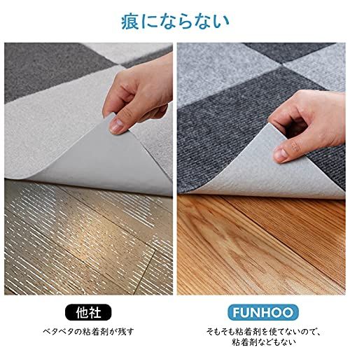 ☆新品☆【アップグレード版 】 吸着マット ジョイントマット タイルカーペット ずれない 防音 洗える ペット/高齢者の滑り止め対策、30*30cm 40枚 グレー濃/薄 096e4186
